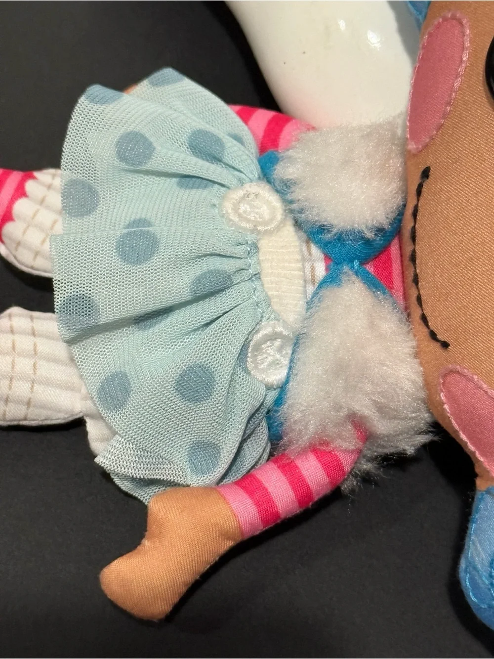 Lalaloopsy Doll Blue Hair Mittens Fluff N Stuff cloth Button Eyes